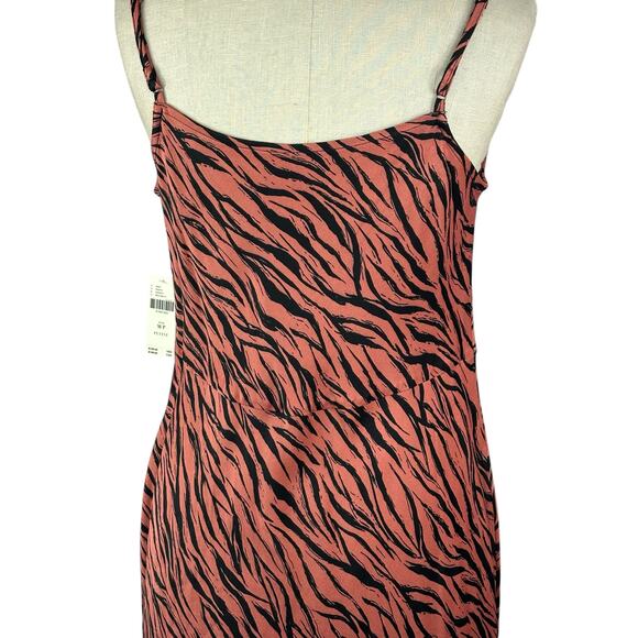 ANTHROPOLOGIE Elyse Tiger Animal Print Slip Midi Dress Women's Size MP NWT - Picture 5 of 9